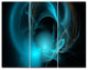 Blue Fractal Galactic Nebula, Abstract Wall Art Canvas, 36x28, 3 Panels