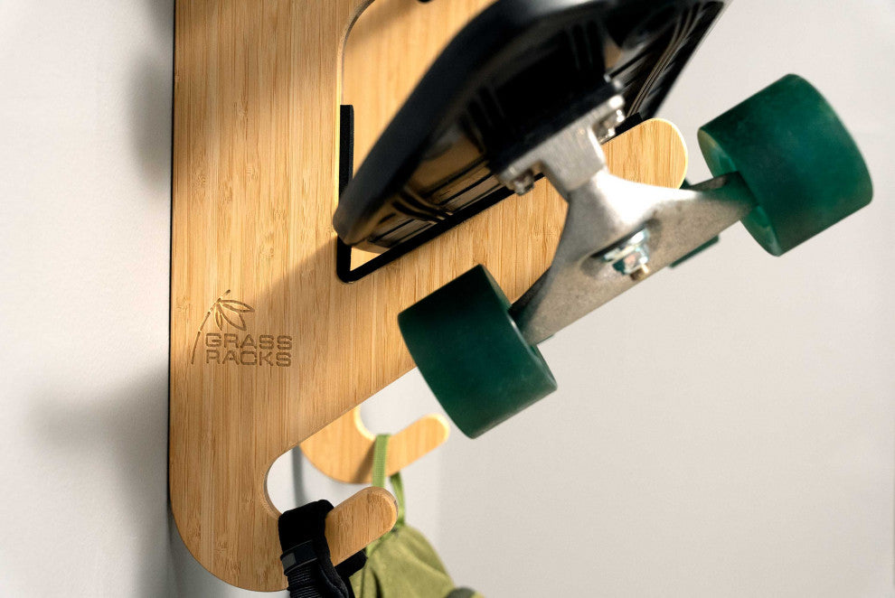 Bamboo Skateboard Rack & Snowboard Rack - The Moloka'i Series, Bamboo, Quad