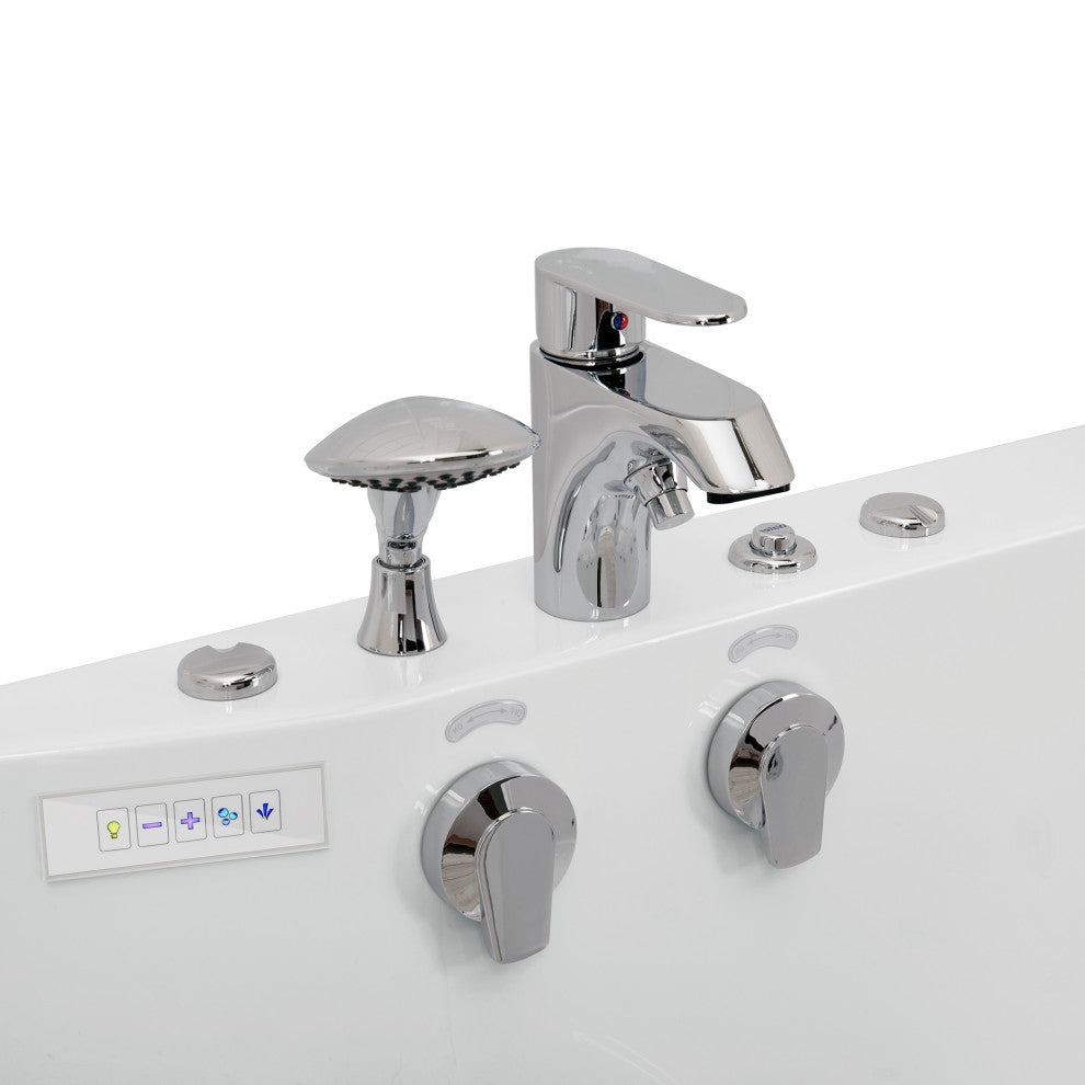Ella Tub4Two 32"x60" Hydro+Air Massage+Foot Massage Acrylic Two Seat Walk, Tub