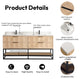 Milagro Bath Vanity With Top, Washed Ash Grey, Matte Black Base, 72", No Mirror