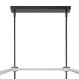 6 Light Kitchen Island Linear Pendant Chandelier, Crackle White+classic Black