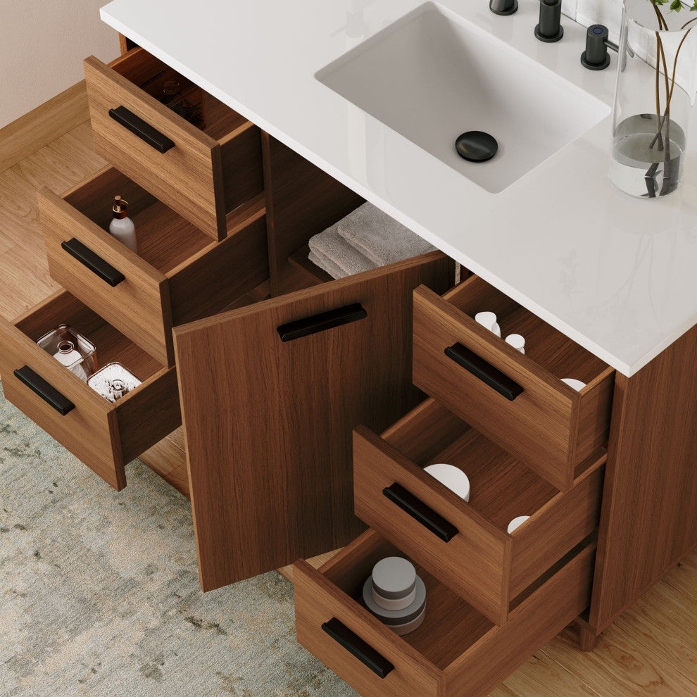 The Darby Bathroom Vanity, Teak, 48", Single Sink, Freestanding