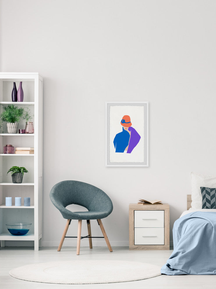 "Retro Bucket Hat" Framed Painting Print, 20x30