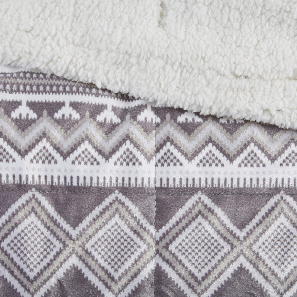 Woolrich Cottage Plaid 50x70" Berber Throw Blanket, Grey