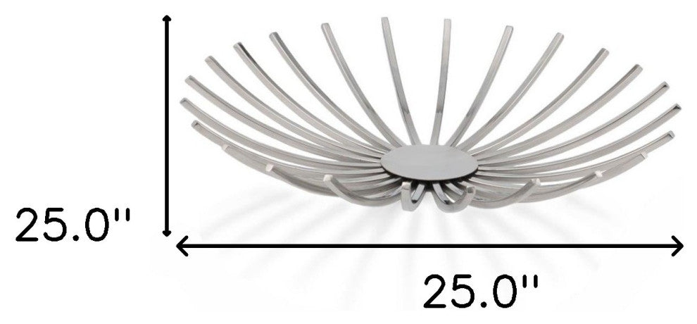 Shiny Silver Open Spike Centerpiece Bowl