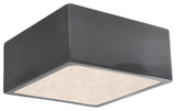 Short Square LED Outdoor Flush-Mount, Gloss Grey