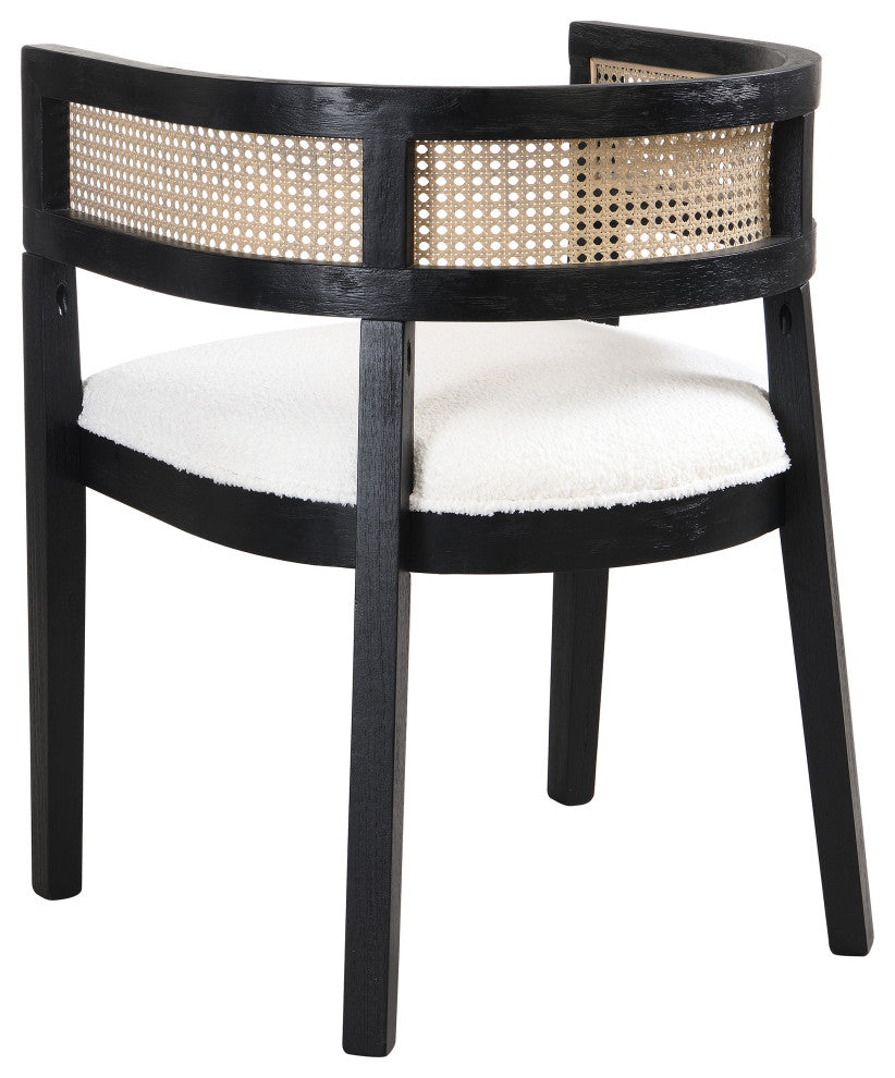 GDF Studio 3-Piece Bistro Set, Mid-Century End Table & 2 Chairs, Beige/Black