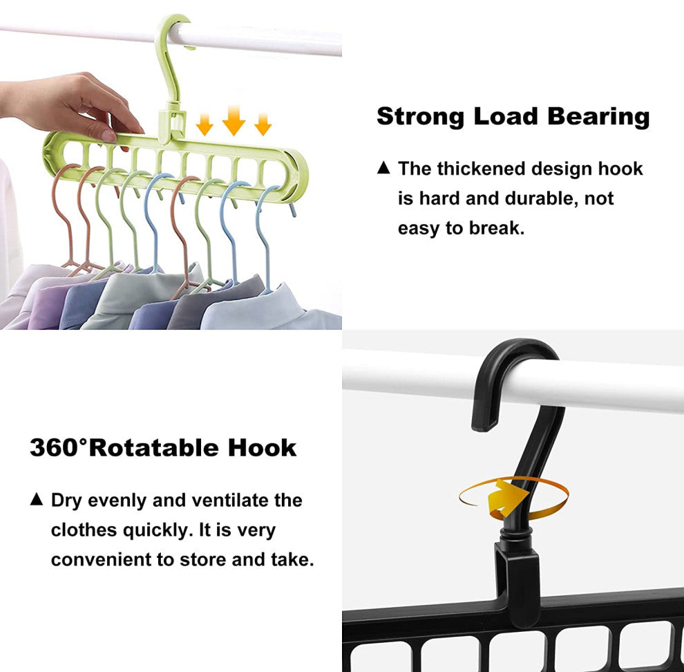 Closet Organizers Magic Space Saving Hangers with 9 Holes (Pack of 6)