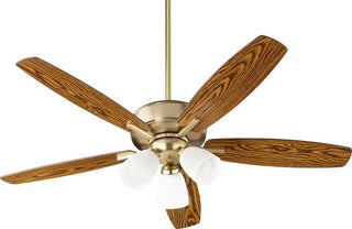 Quorum 70525-380 52"Ceiling Fan, Aged Brass Finish