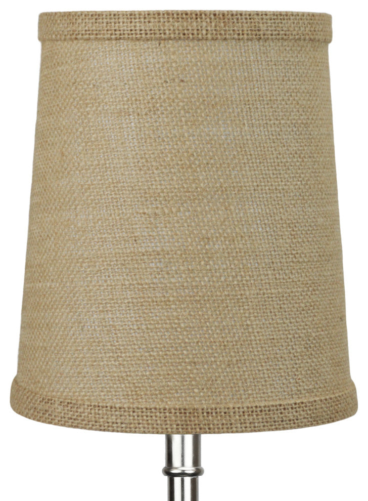 Fenchel Shades 5"x6"x7" Flame Clip Attachment Empire Lamp Shade, Burlap Natural