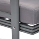 LeisureMod Walbrooke 3-Piece Patio Set With Gray Aluminum Frame and Cushions, Grey