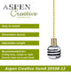 Aspen Creative 20508-X, 12" Clear with Black Line Glass Knob with Pull Chain, Pa