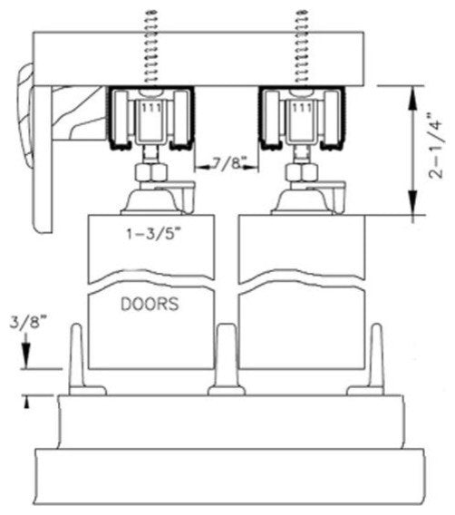 Planum 2102 Closet Bypass Doors 36 x 96, Ginger Ash Tracks Hardware