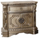18" X 30" X 29" Antique Champagne Wood Poly Resin Nightstand WithMarble Top