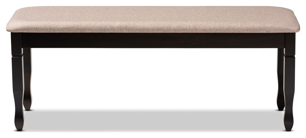 Carlisle Contemporary Dining Bench, Sand/Dark Brown