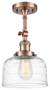 Innovations Bell 1-Light Large Semi-Flush Mount 201F-AC-G713, Antique Copper