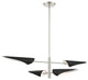 Brushed Nickel Urban, Mid Century Modern, Balanced Pendant Chandelier