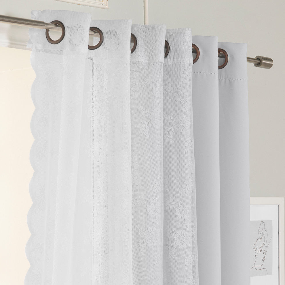 Rose Sheers and Blackout Curtains, Vapor, 52"x84"