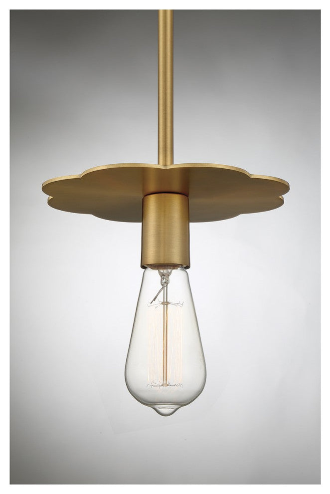 Savoy House Meridian 1 Light Mini-Pendant Natural Brass