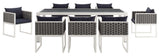 Stance 9 Piece Outdoor Patio Aluminum Dining Set