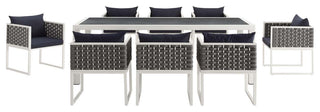 Stance 9 Piece Outdoor Patio Aluminum Dining Set