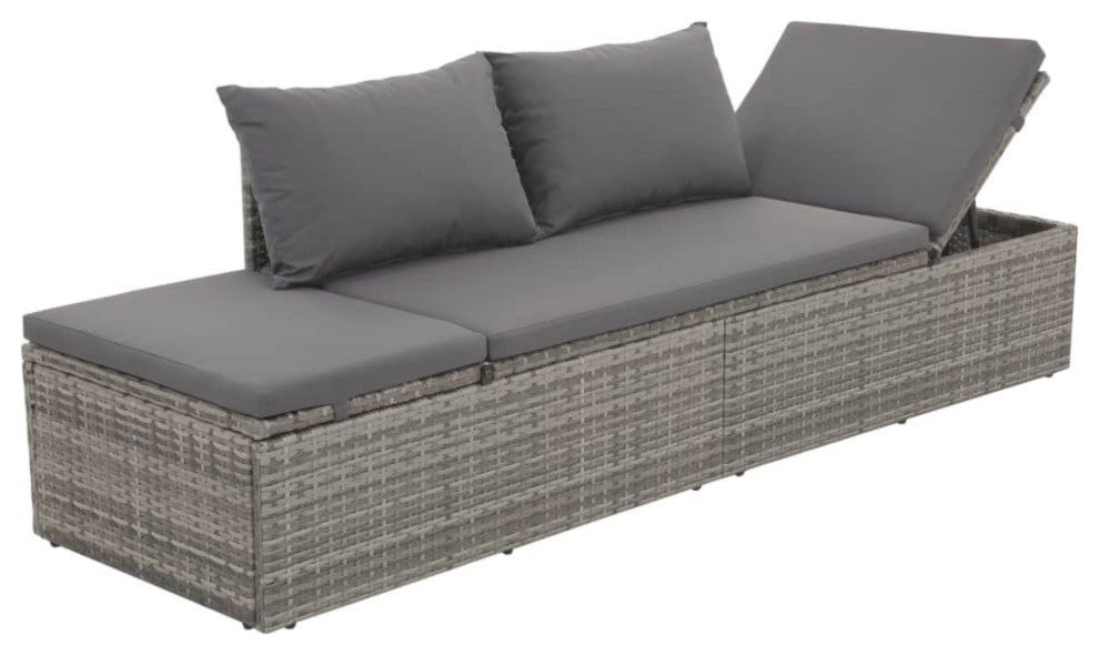 vidaXL Garden Bed Gray 76.8"x23.6" Poly Rattan