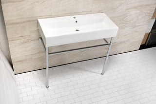 Fauceture VPB39171ST 39" Porcelain Console Sink, Legs, Single-Hole