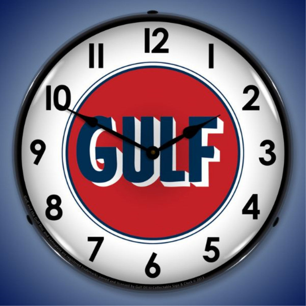 Collectable Sign and Clock Gulf 1960 Backlit Wall Clock - Thumbnail 4