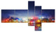 Colorful Hong Kong Skyline, Cityscape Photo Canvas Print, 60"x32", 5 panels
