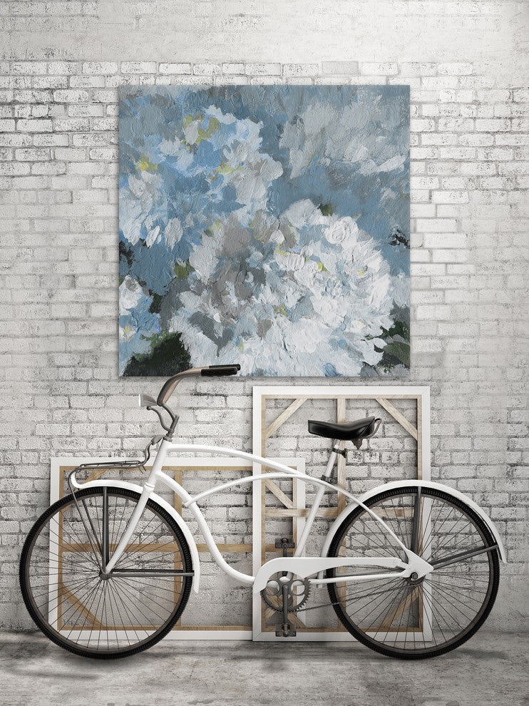 "Blue Zoom" Painting Print on Wrapped Canvas, 24"x24"