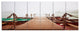 Boats in Mysterious Fog, Boat Canvas Art Print, 70"x28", 6 Panels