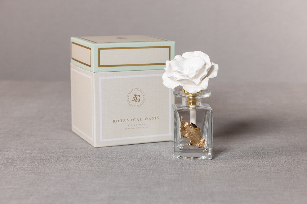 Botanical Oasis Fig Vetiver Porcelain Diffuser, Leaf