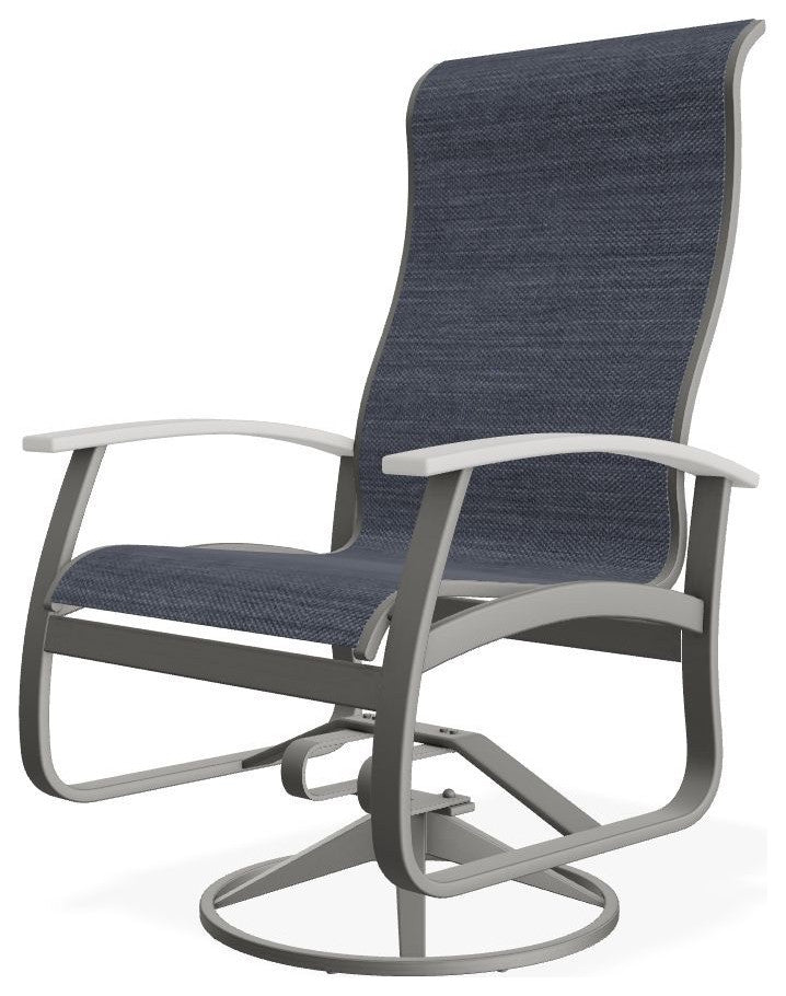 Belle Isle Sling Outdoor Swivel Rocker, Augustine Denim/Snow