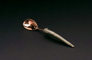 Relish Spoon, Copper, Antler Handle