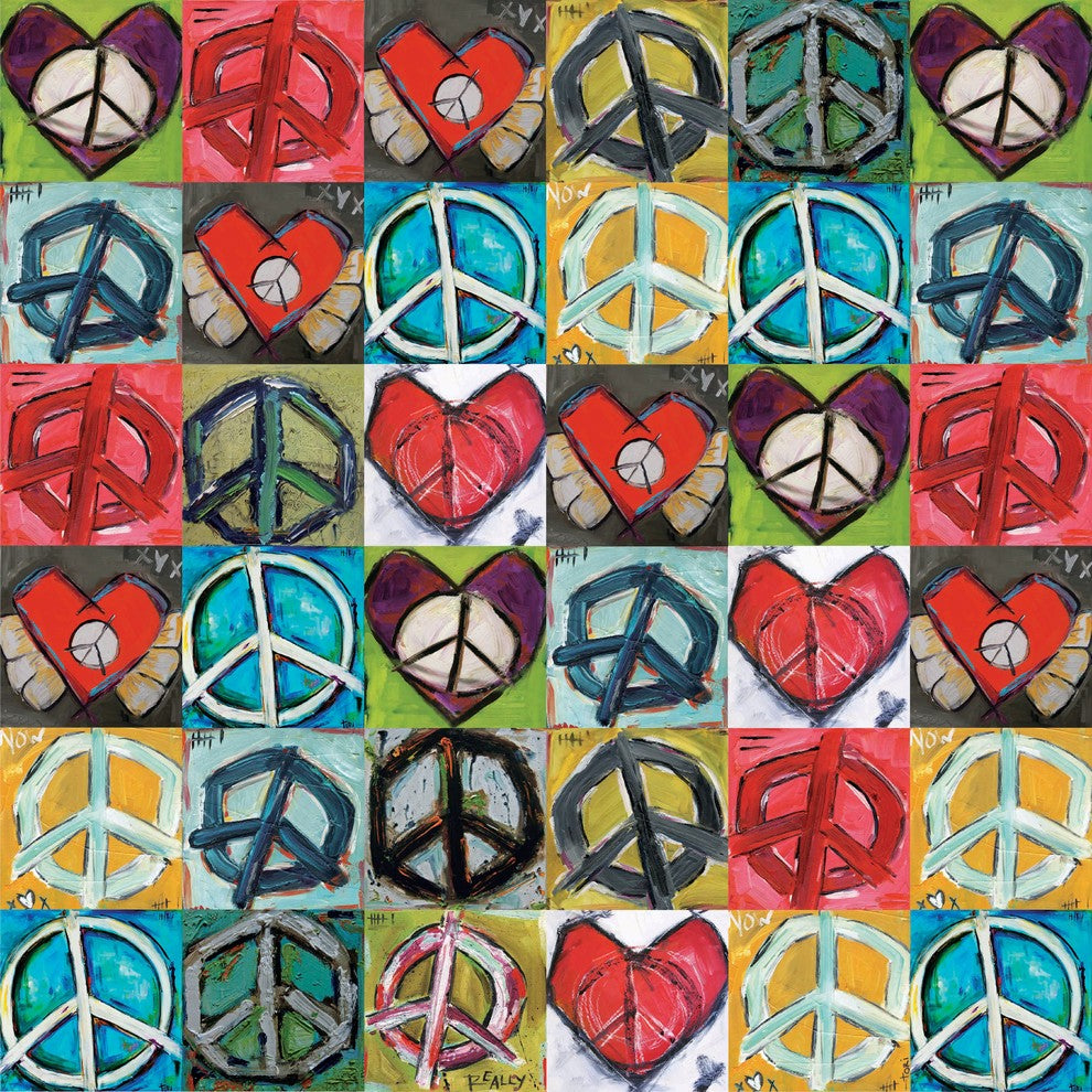 "Peace Collage" Painting Print on Canvas by Tori Campisi