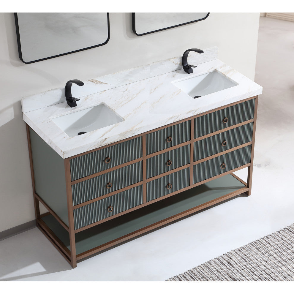 Vanity With Mirror,Sconce,Faucet Included