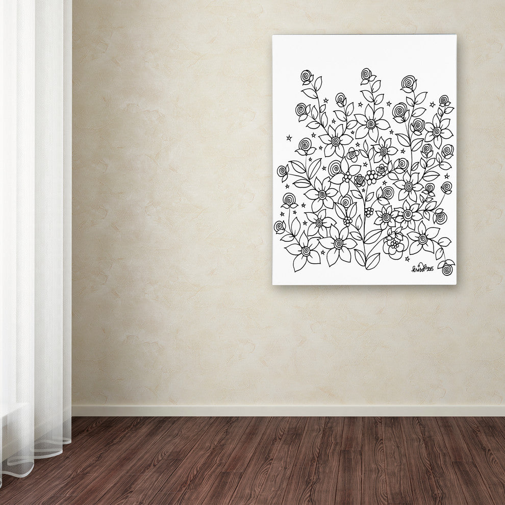 KCDoodleArt 'Simple Flower Doodle 2' Canvas Art, 14"x19"