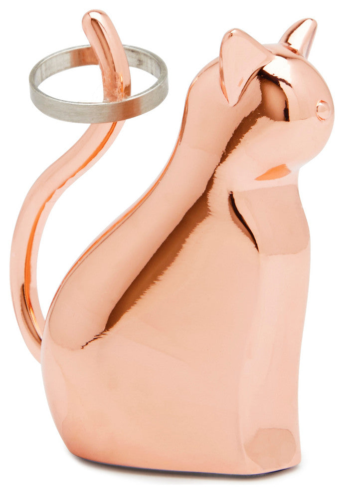 Anigram Cat Ring Holder, Copper
