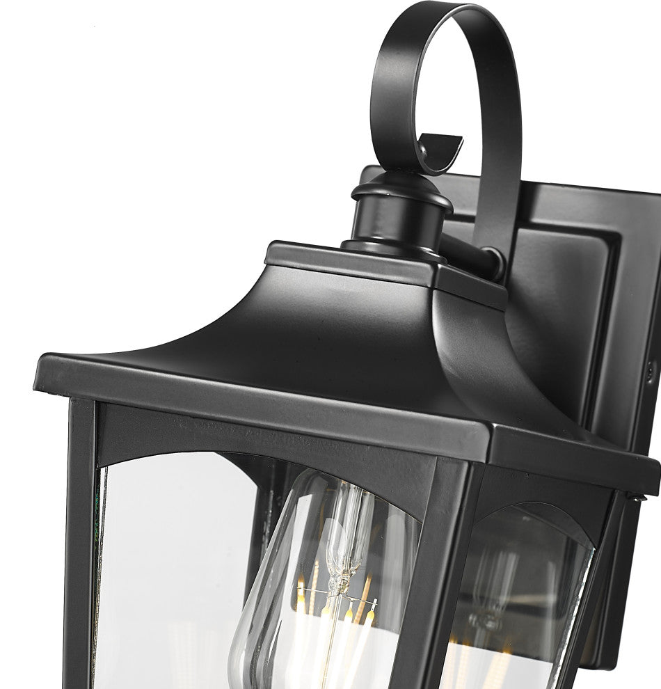 1 Light 6 in. Powder Coated Black Outdoor