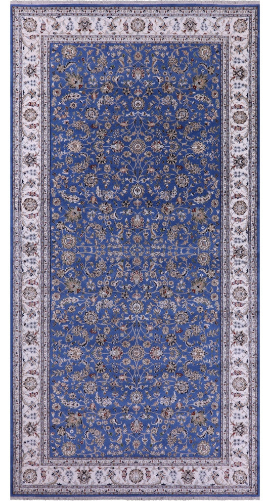 8' 0" X 16' 0" Persian Nain Handmade Wool & Silk Rug - Q14889