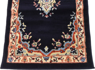 Unique Loom Navy Blue Washington Reza 2' 2 x 8' 2 Runner Rug