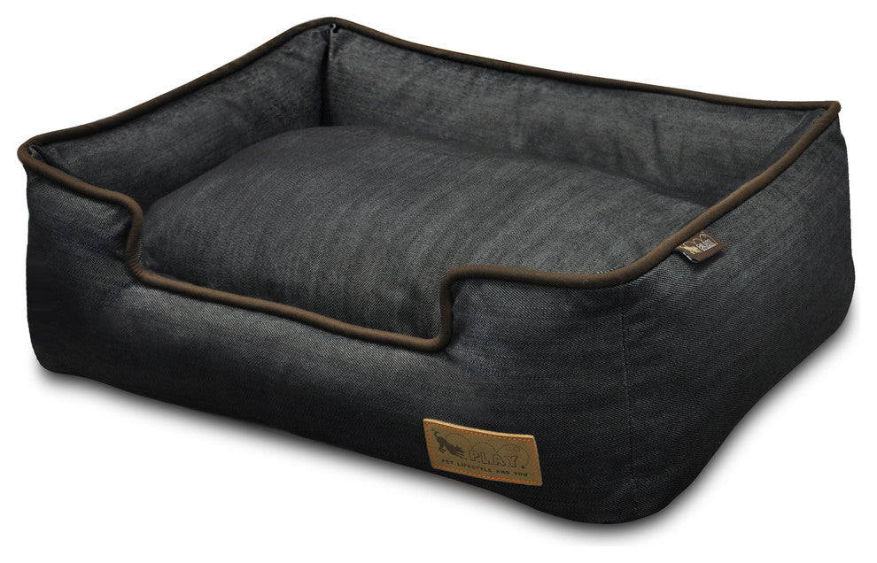 Lounge Bed Denim, Brown, Large