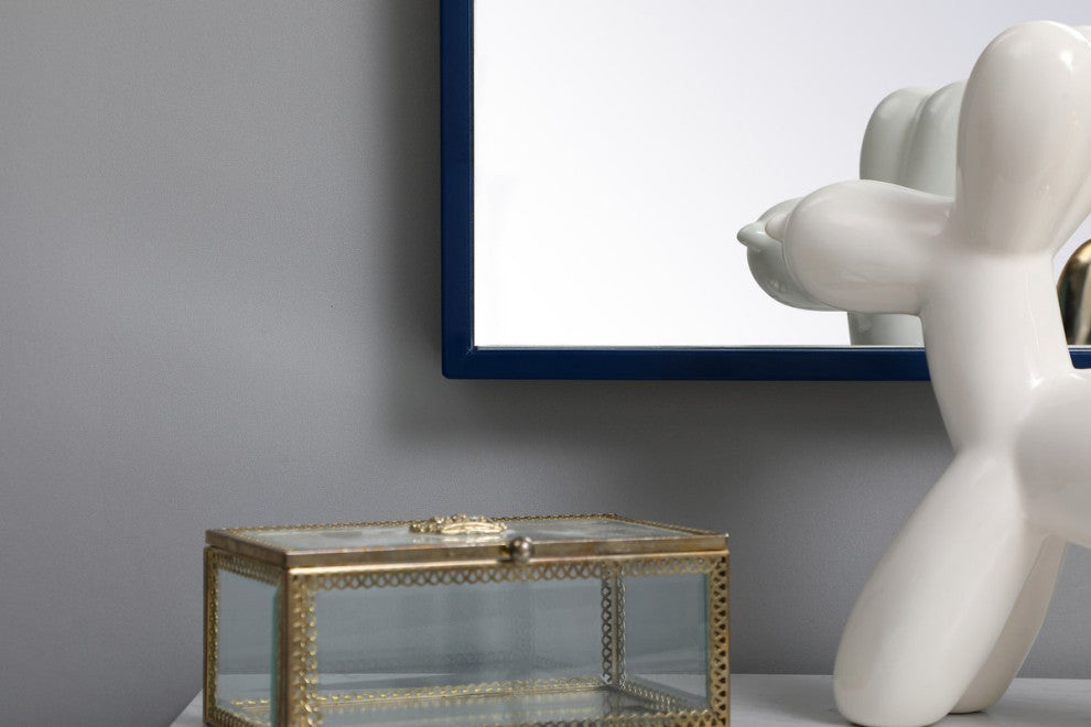 Elegant Decor MR43040BL Metal Frame Rectangle Mirror, 30"x40", Blue