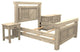 Barnwood Style Timber Peg Panel Bedroom Set, Frost, King