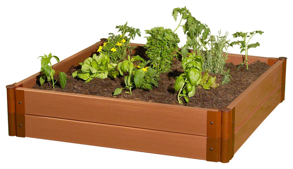 Tool-Free Classic Sienna Raised Garden Bed 4'x4'x11ï¿½, 2ï¿½ profile