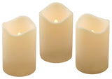 Battery Operated LED Pillar Candles, Set of 3