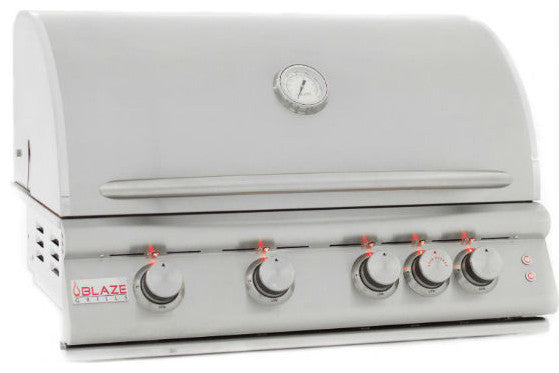 Blaze 32" Stainless Steel 4 Burner LTE Gas Grill with Rear Burner BLZ-4LTE2