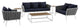 Stance 6 Piece Outdoor Patio Aluminum Sectional Sofa Set, White Navy