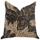 Bonzai Ebony Floral Throw Pillow in Black and Brown , 20"x30" Queen