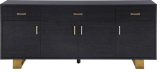 Excel Stainless Steel and Wood Sideboard/Buffet, Grey, Gold Base